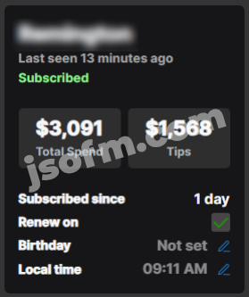$3k in 1 day from 1 fan